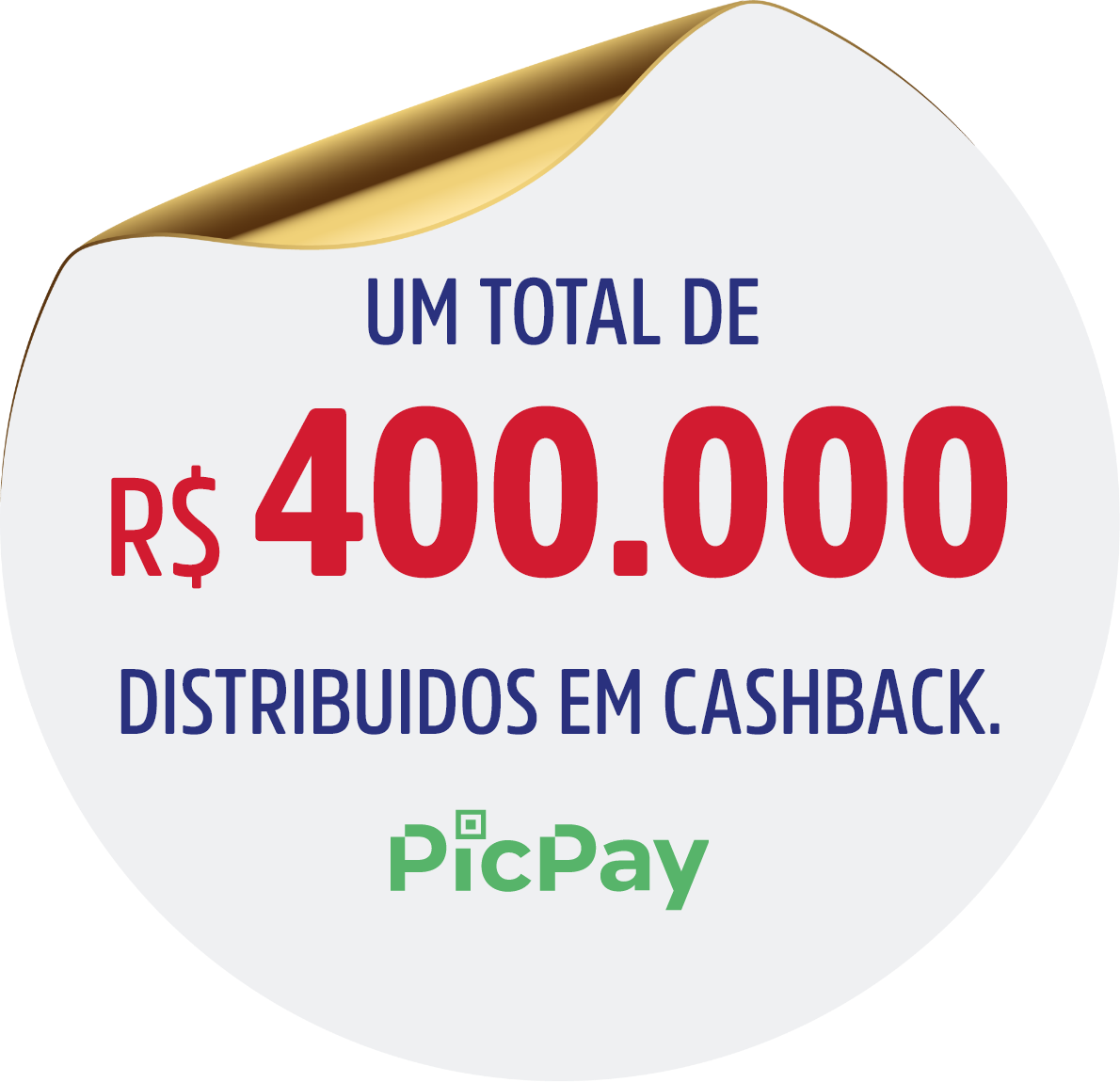 Um total de R$ 400.000 distribuidos em cashback PicPay.