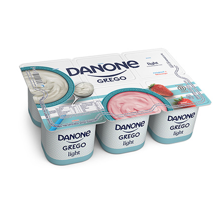 Danone Grego Bandeja Light Original e Morango 510g