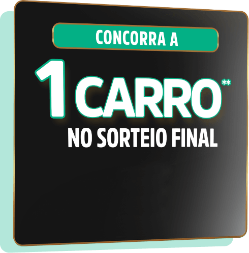 Concorra a 1 carro** no sorteio final. Imagem ilustrativa de um carro.