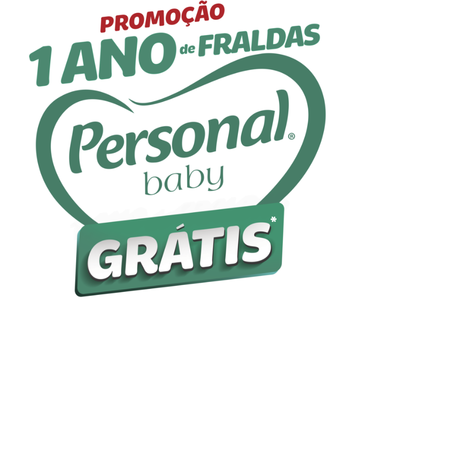 Promoção 1 ano de fraldas Personal baby Grátis